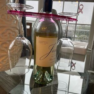 Resin wine bottle and wine glass holder